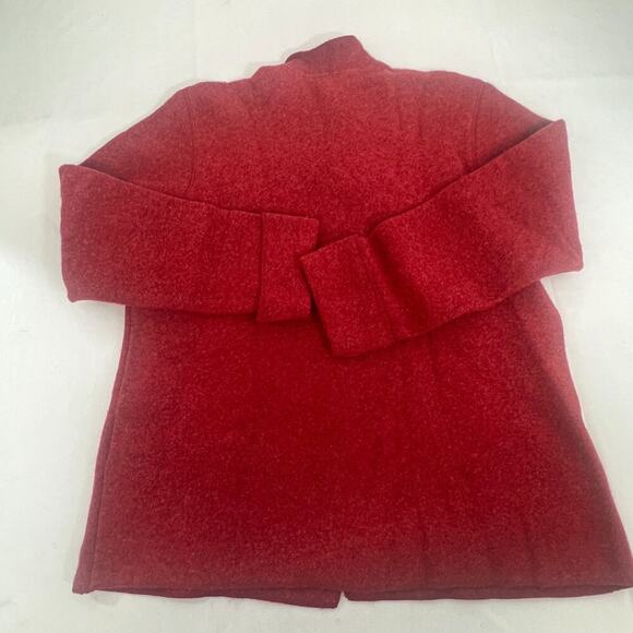 Austin Red Wool Button-Up Cardigan Jacket Lambs Wool Made Australia L - Picture 3 of 10